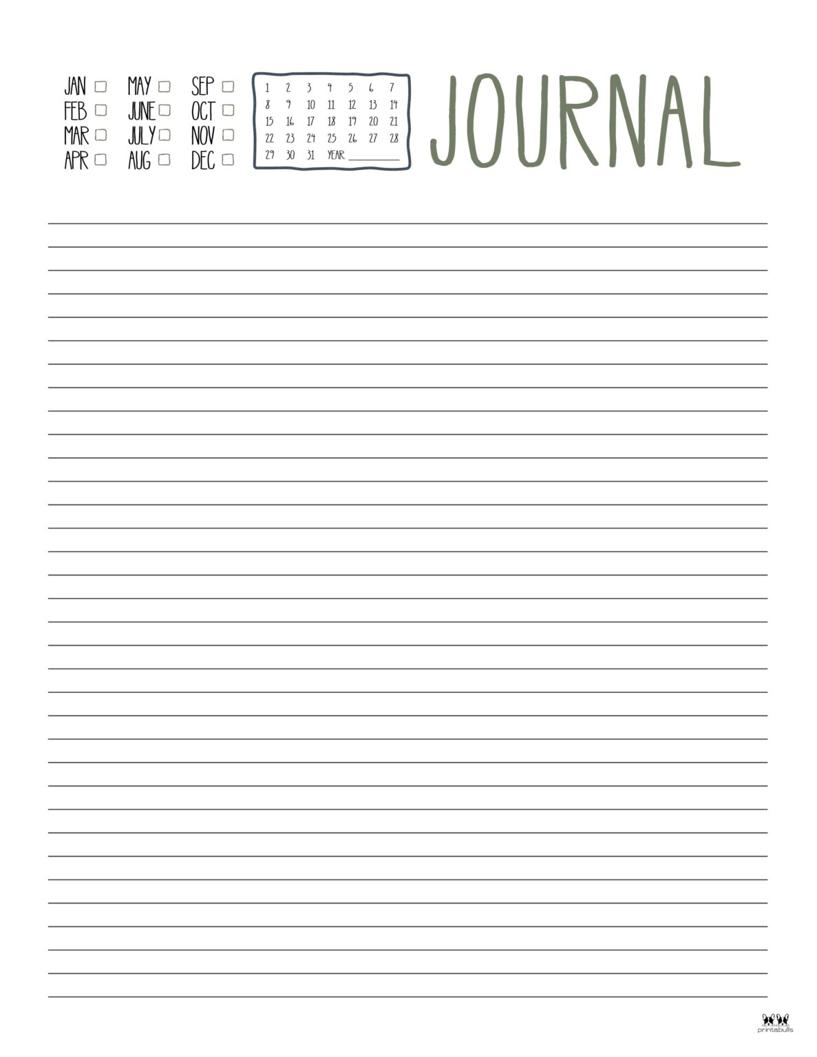 Journal Templates Pages 25 FREE Printables Printabulls