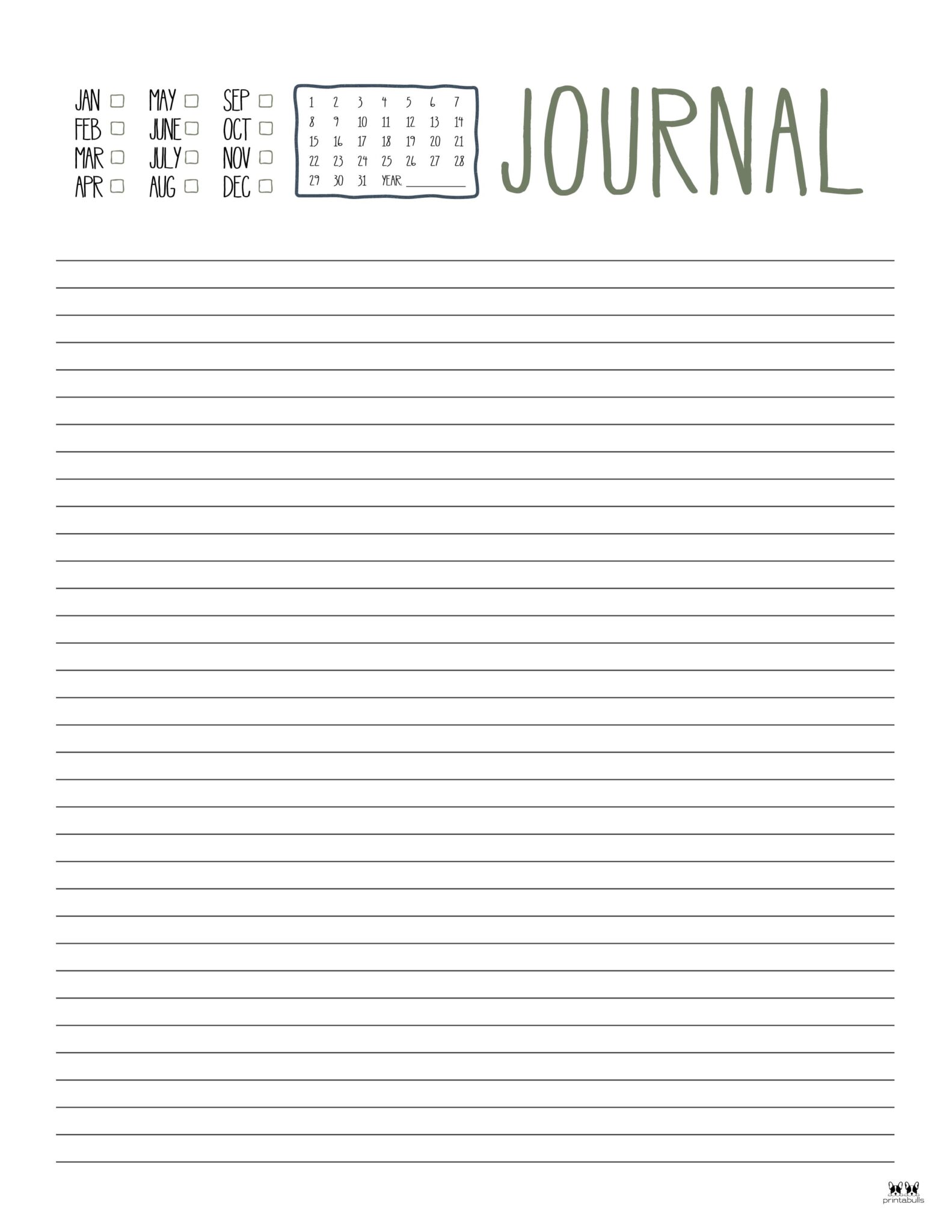 Journal Templates & Pages - 25 FREE Printables | Printabulls