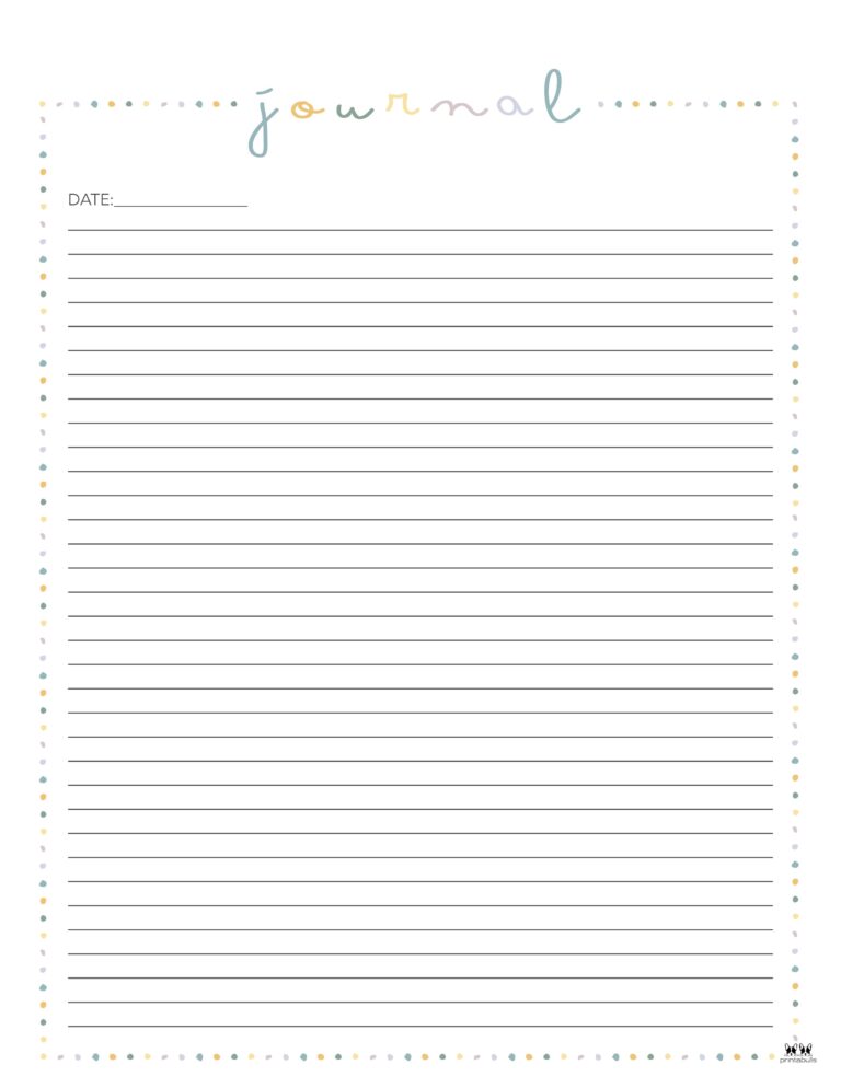 Journal Templates & Pages - 25 FREE Printables | Printabulls