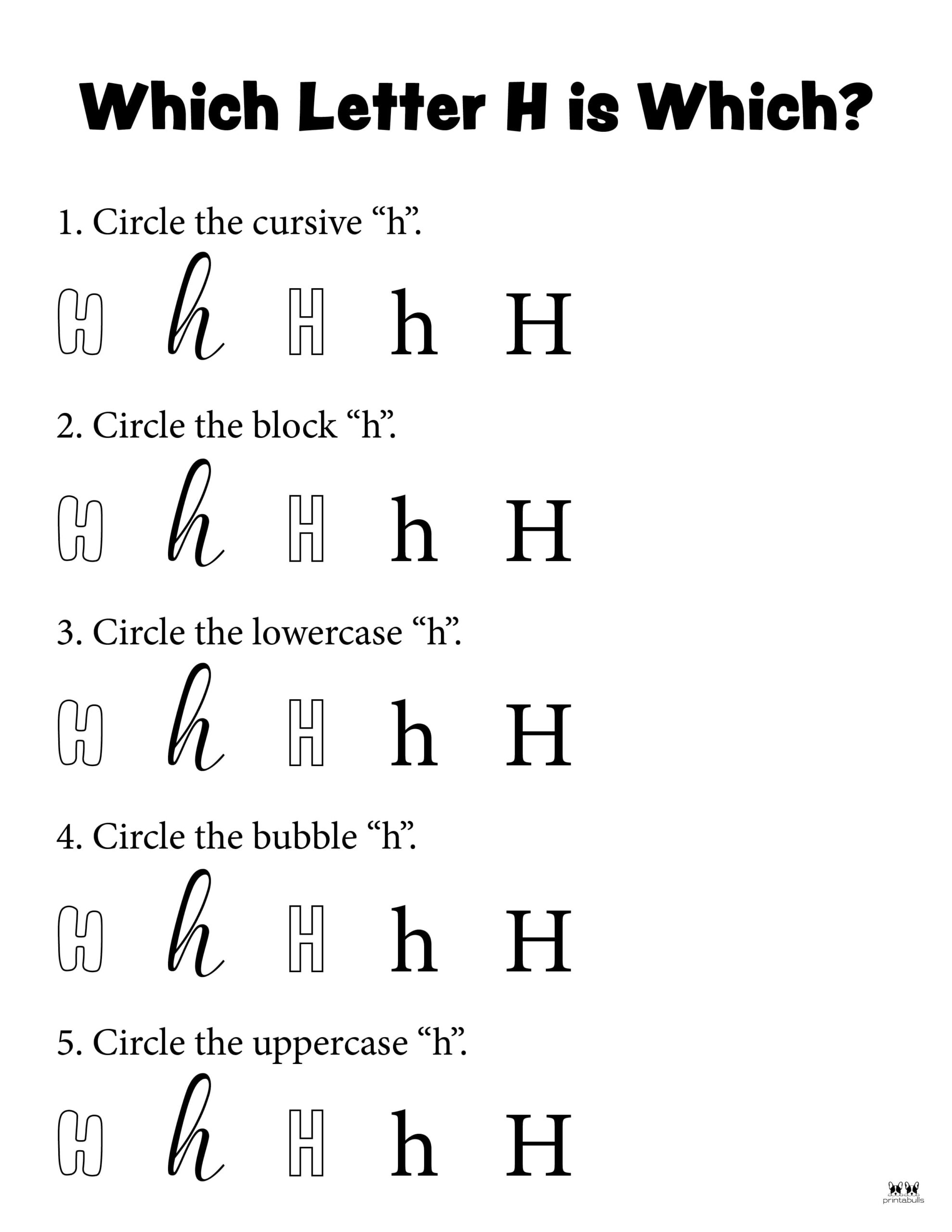 Letter H Worksheets - 50 FREE Printables | Printabulls