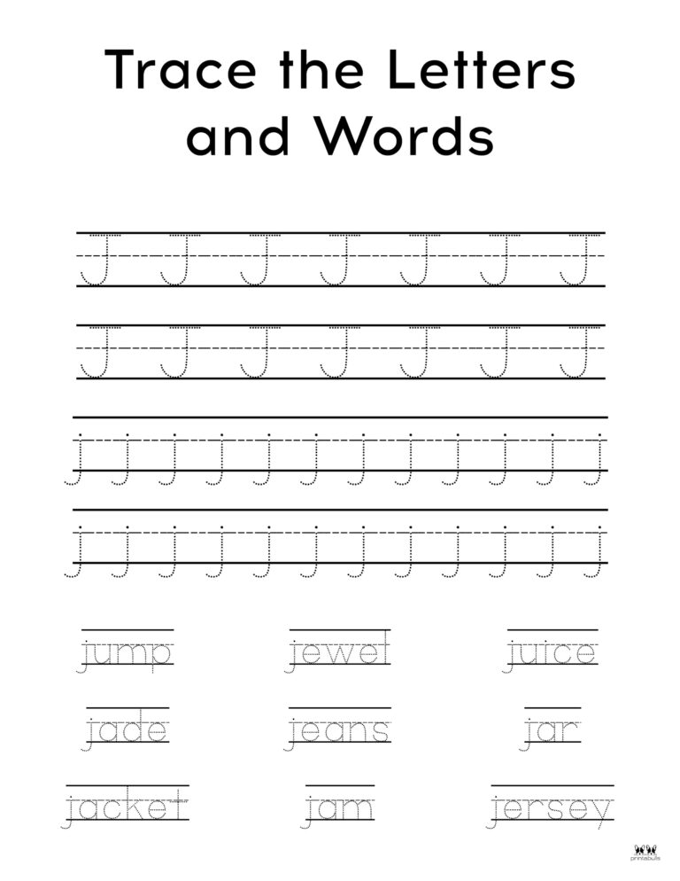 Letter J Worksheets - 50 FREE Printables | Printabulls