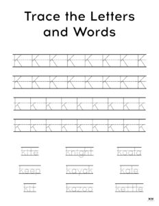Letter K Worksheets - 50 FREE Printables - PrintaBulk