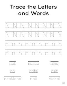 Letter N Worksheets - 50 FREE Printables | Printabulls