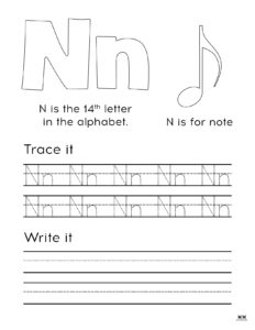 Letter N Worksheets - 50 FREE Printables | Printabulls