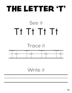 Letter T Worksheets - 50 FREE Printables | Printabulls