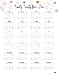 2024-2025 Two Year Calendars - 10 FREE Printables | Printabulls