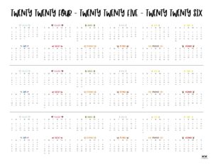 2024-2026 Three Year Calendars - 10 FREE Printables - PrintaBulk