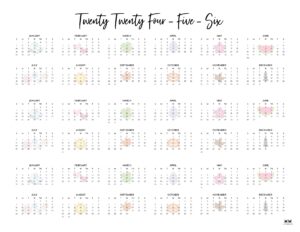 2024-2026 Three Year Calendars - 10 FREE Printables - PrintaBulk