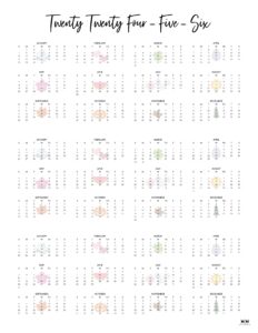 2024-2026 Three Year Calendars - 10 FREE Printables - PrintaBulk