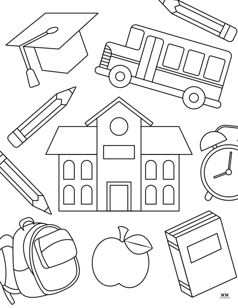 School Supplies Coloring Page