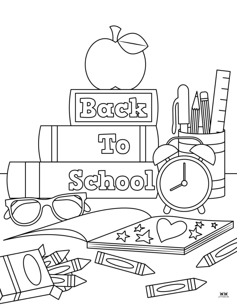 Kid Color Pages: Back to School