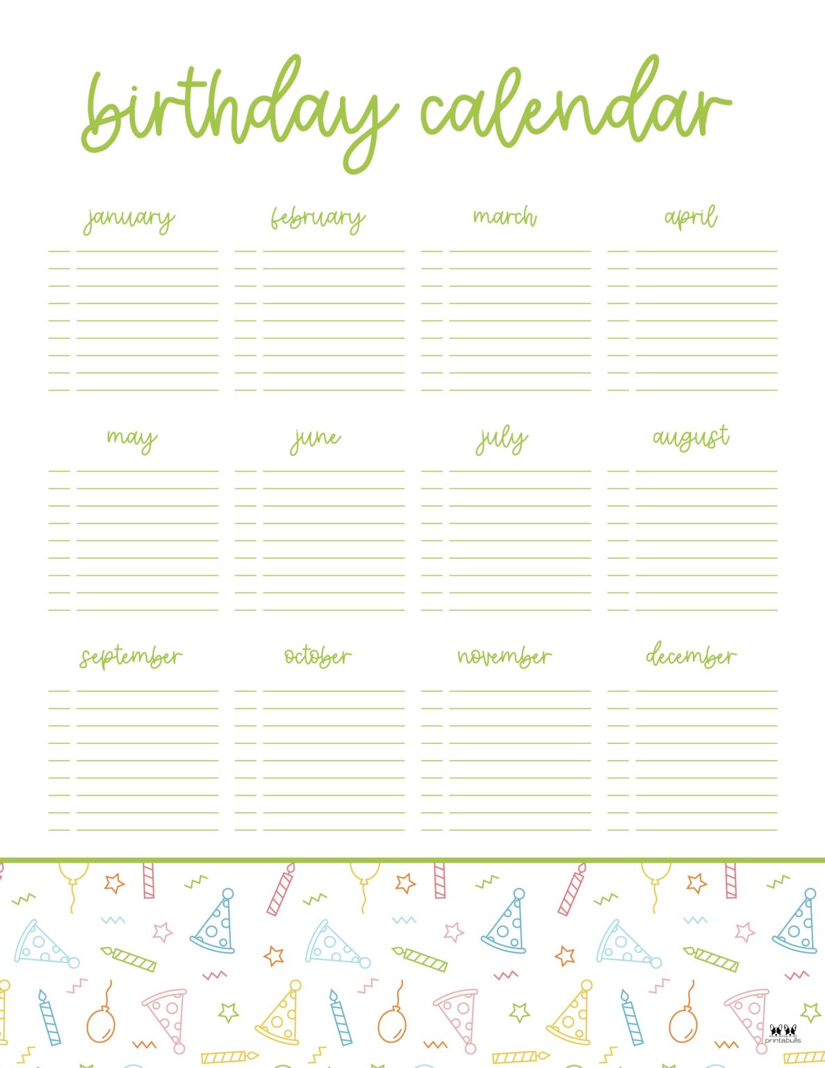 Birthday Calendars amp Trackers - Printable Birthday Calendar 7 1187x1536 