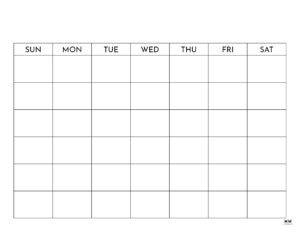 Blank Calendars - 15 FREE Printables - PrintaBulk