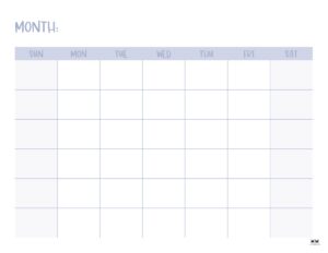 Blank Calendars - 15 FREE Printables - PrintaBulk