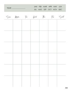 Blank Calendars - 15 FREE Printables - PrintaBulk