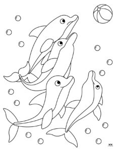 Dolphin Coloring Pages &amp; Templates - 28 FREE Pages | Printabulls