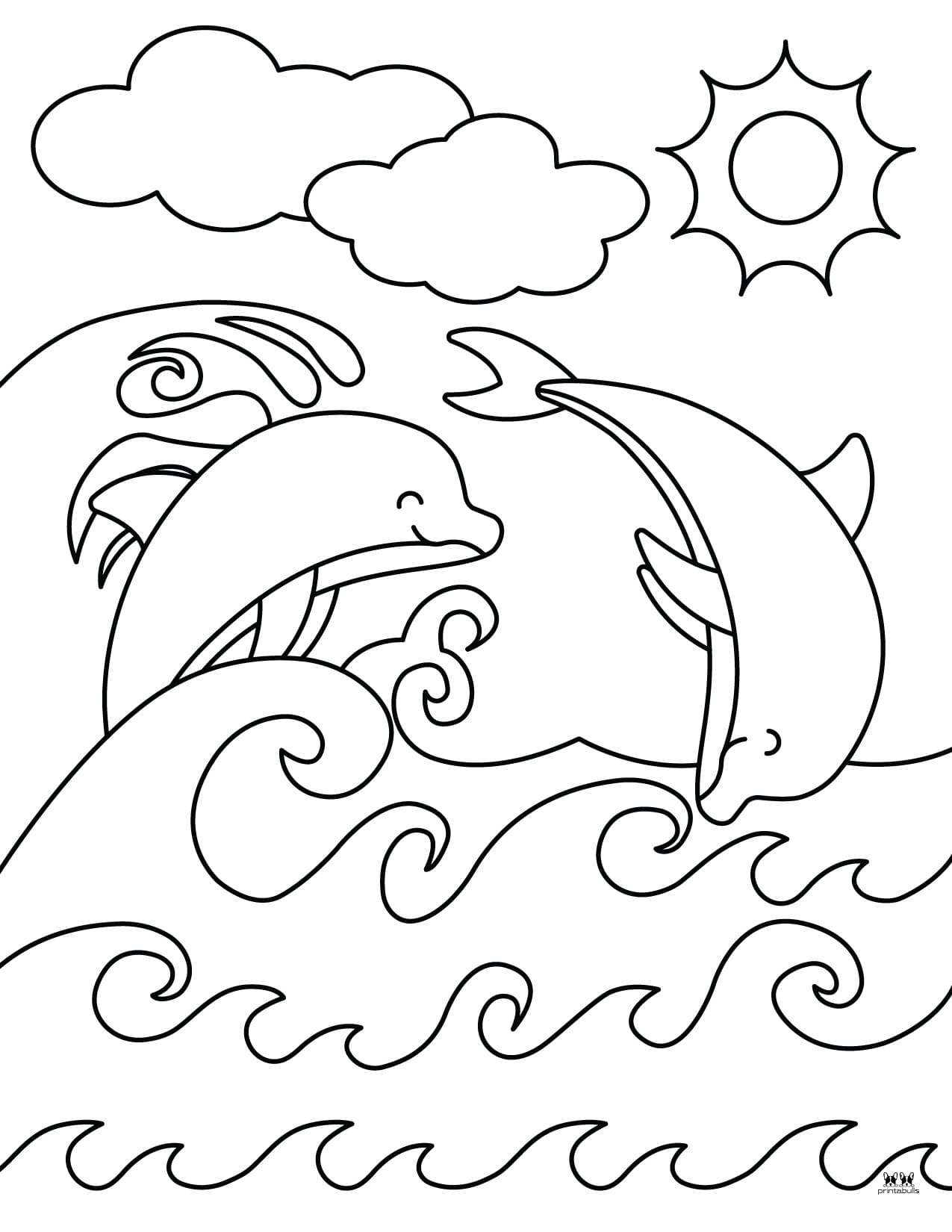 Dolphin Coloring Pages &amp; Templates - 28 FREE Pages | Printabulls