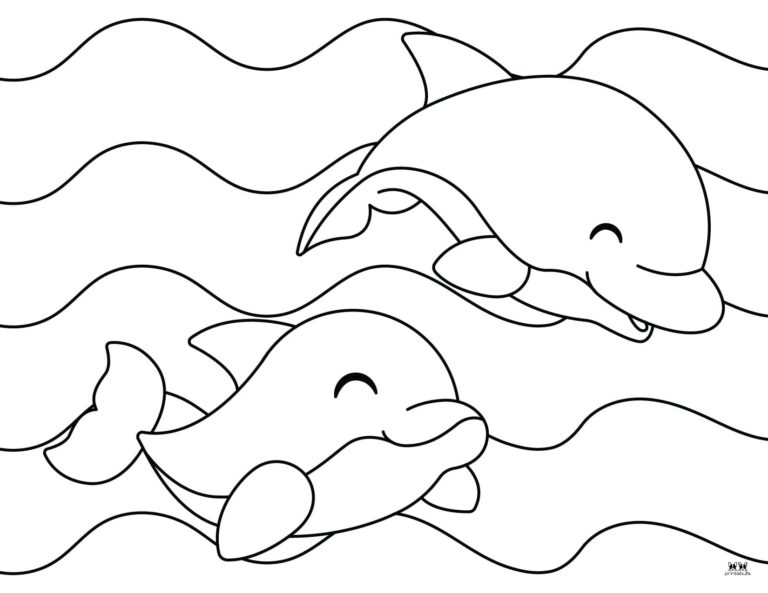 Dolphin Coloring Pages &amp; Templates - 28 FREE Pages | Printabulls