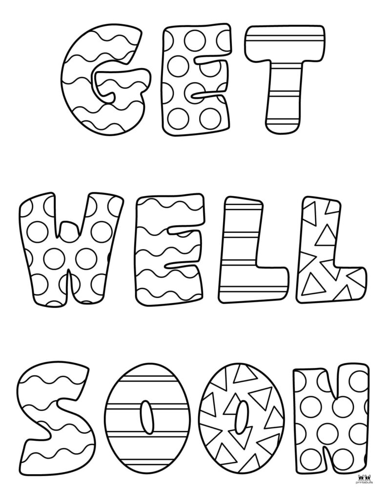 Get Well Soon Coloring Pages - 15 FREE Pages | Printabulls