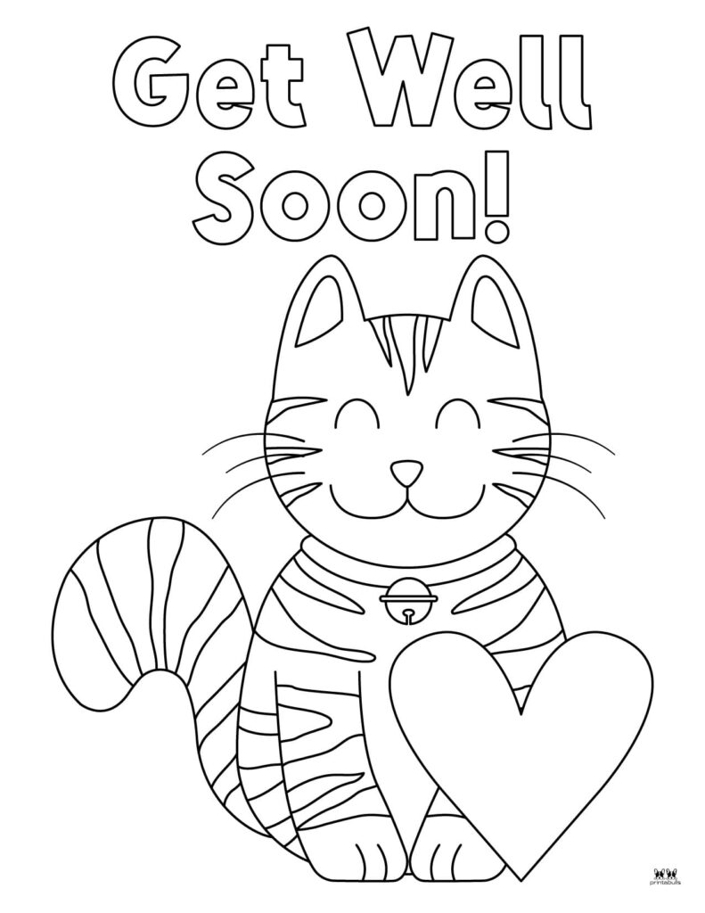 Get Well Soon Printable Card and Coloring Page • KraftiMama