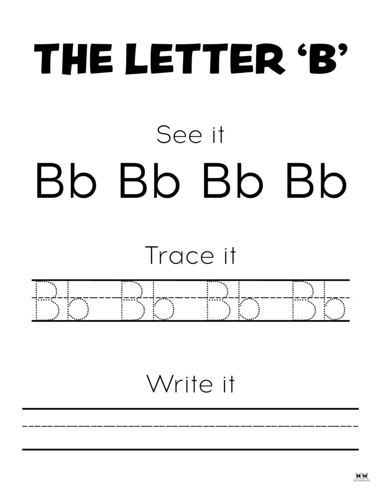 Letter B Worksheets - 50 FREE Printables | Printabulls