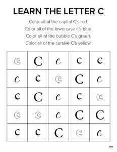 Letter C Worksheets - 50 FREE Printables - PrintaBulk