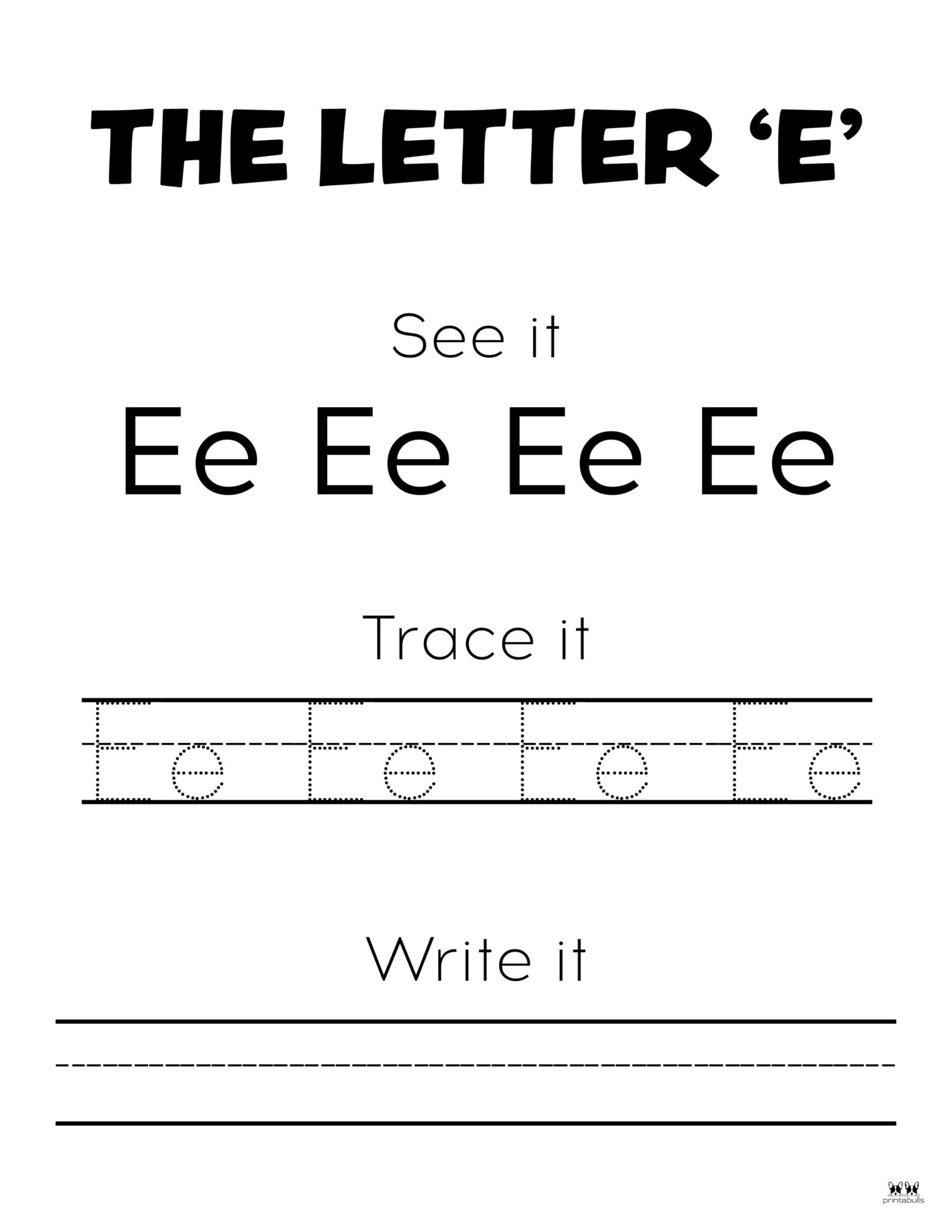 Letter E Worksheets - 50 FREE Printables | Printabulls