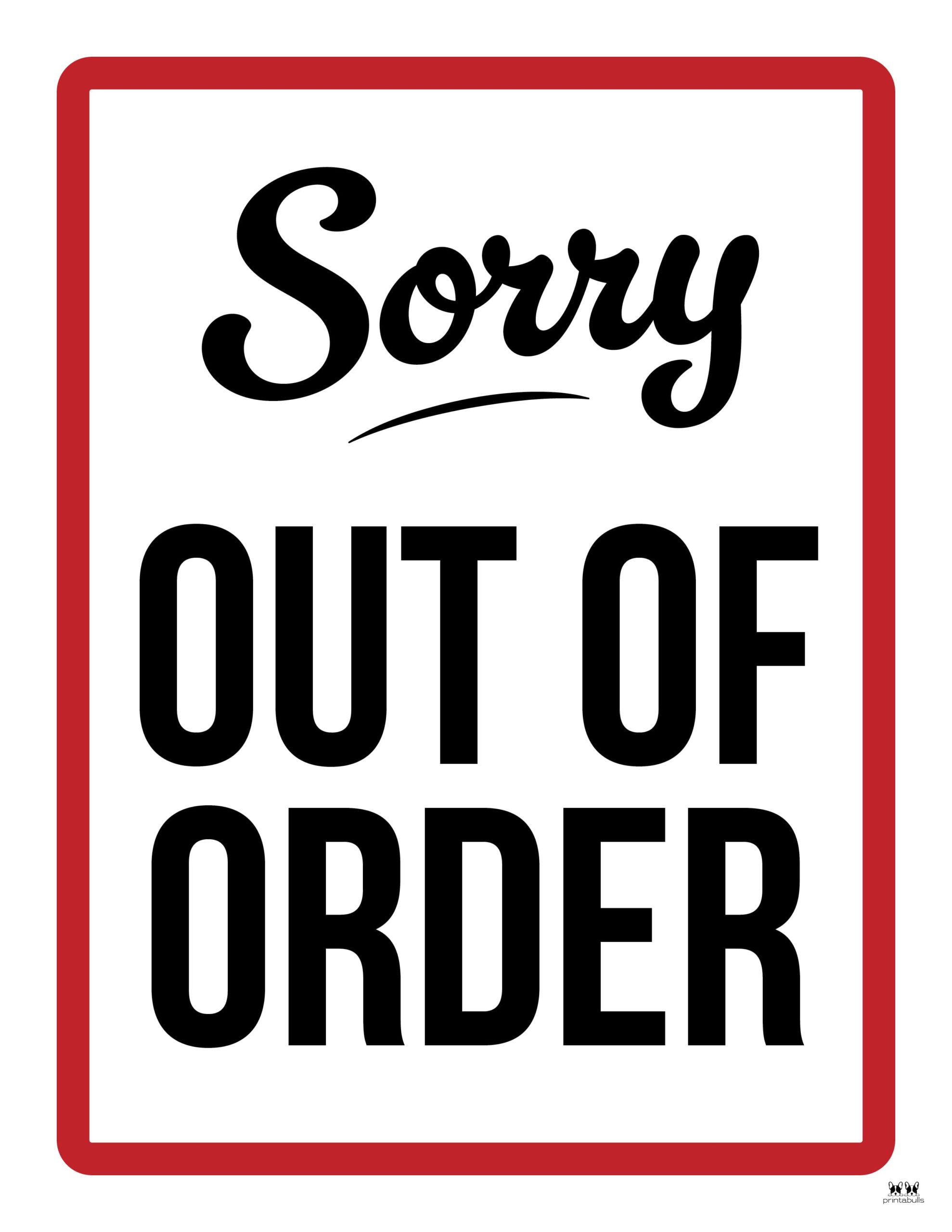 Restroom Out Of Order Sign Printable Pdf Printable Free Templates
