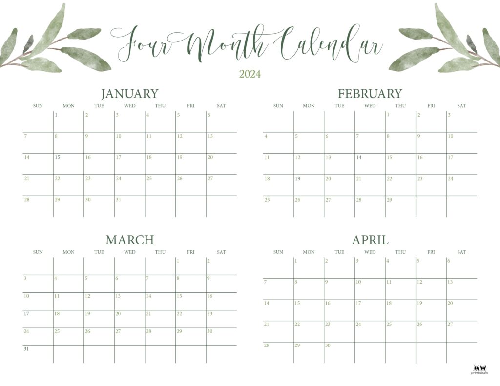 Printable-2024-Four-Month-Calendar-2