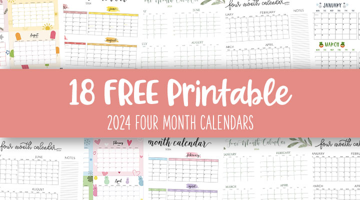 2024 Four Month Calendars - 18 FREE Printables | Printabulls 2024 Four Month Calendars - 18 FREE Printables | Printabulls
