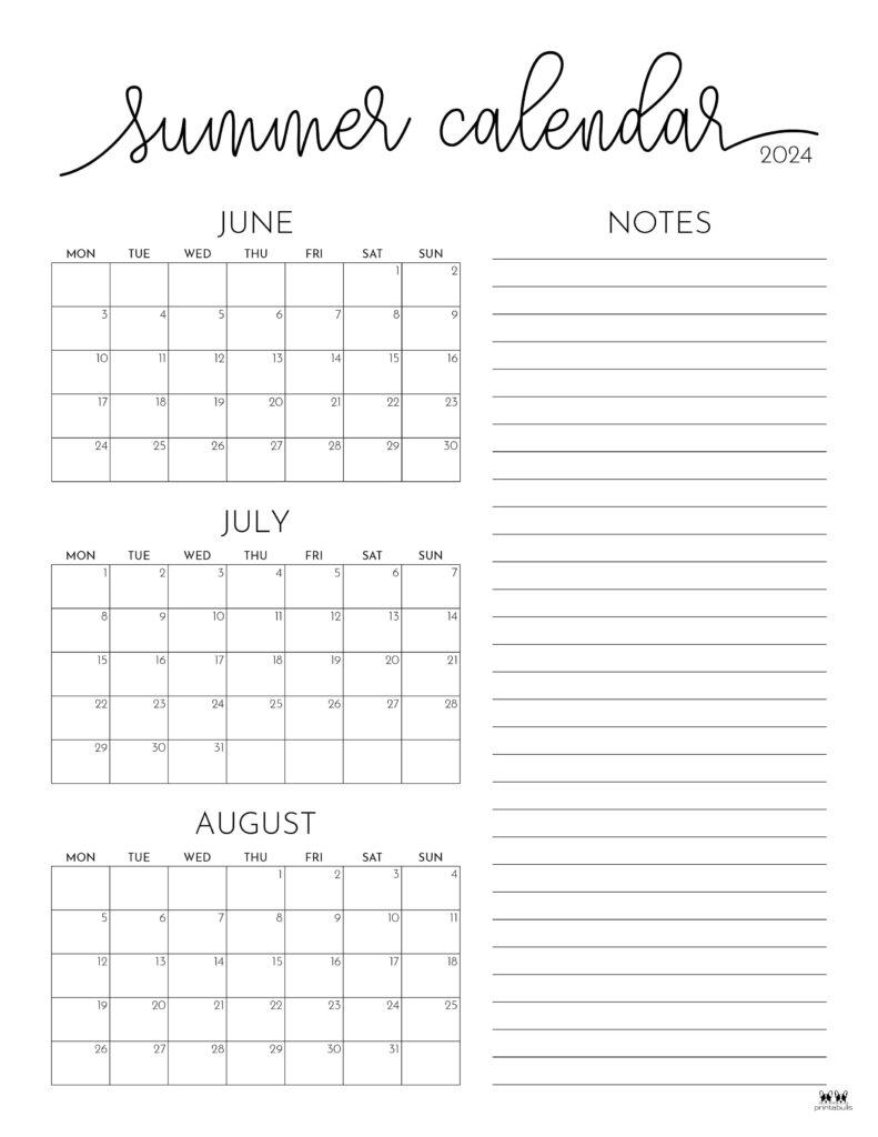 3 Month Summer Calendar 2025 Printable Pdf Jake Hill