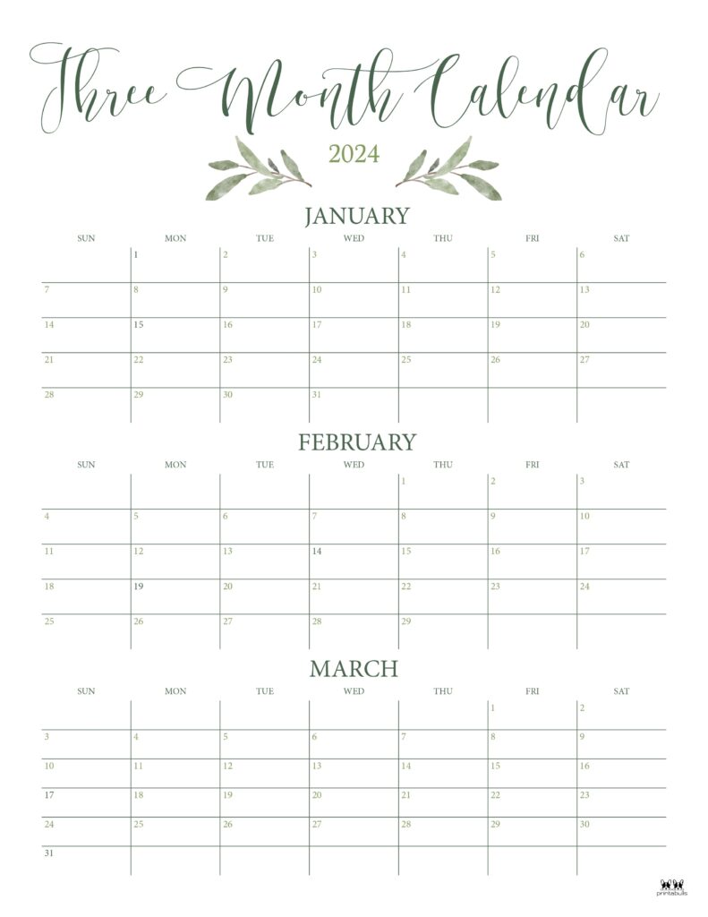 2025 3 Month Calendar Printable Calendars