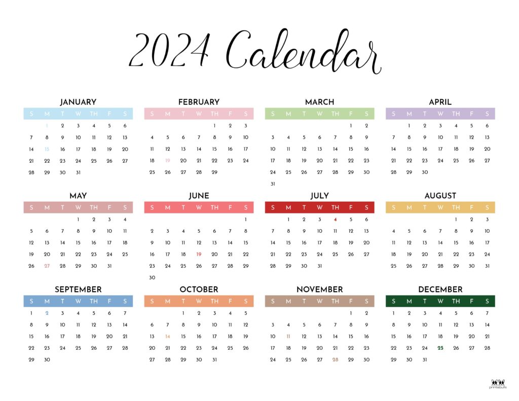 2025 Yearly Printable Calendar One Page