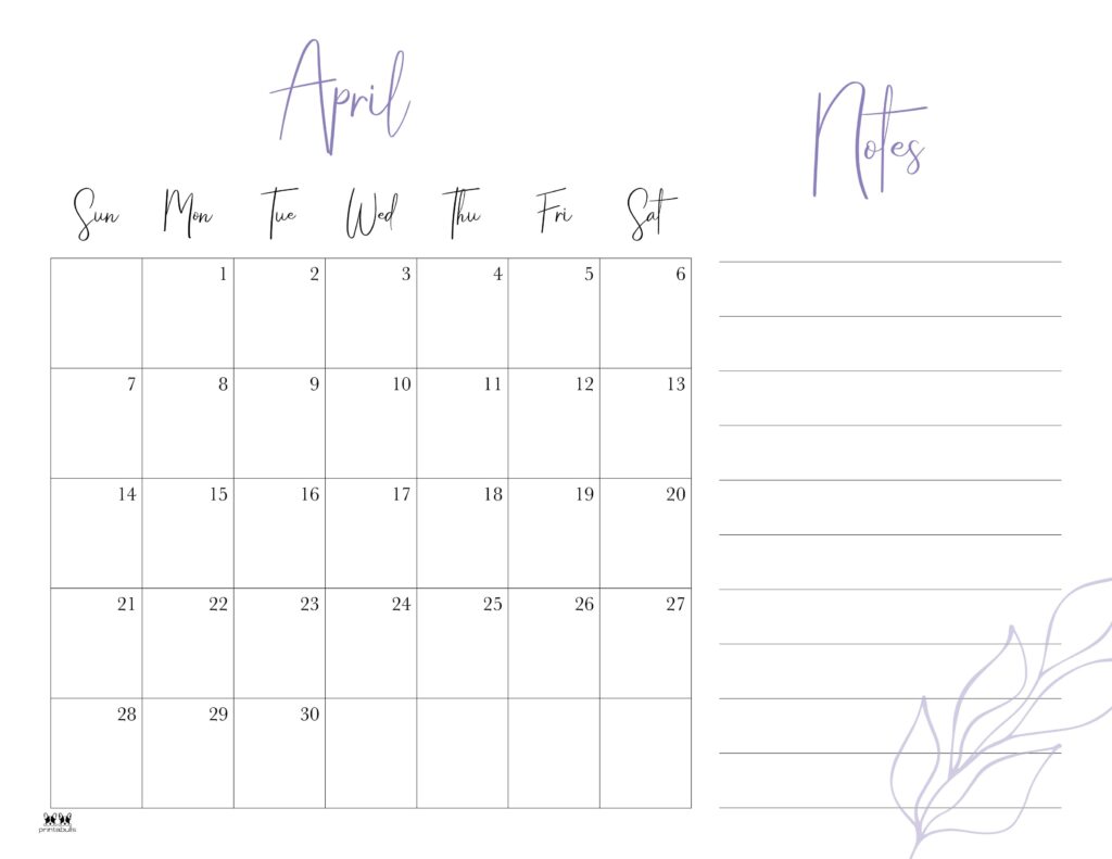 April 2024 Calendars 50 FREE Printables PrintaBulk