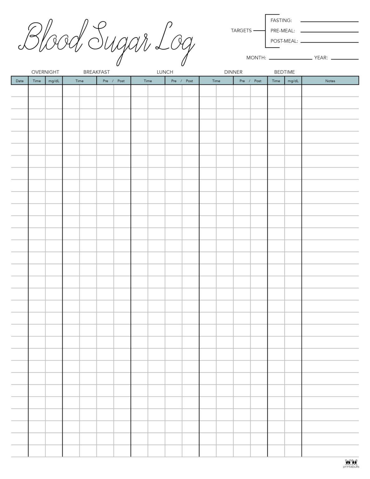 Blood Sugar Logs 25 FREE Logs Trackers Printabulls Blood Sugar Logs 25 FREE Logs Trackers Printabulls