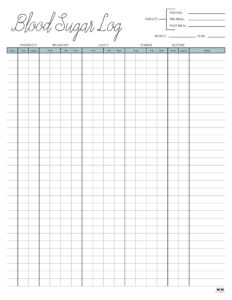 Blood Sugar Logs - 25 FREE Logs &amp; Trackers | Printabulls