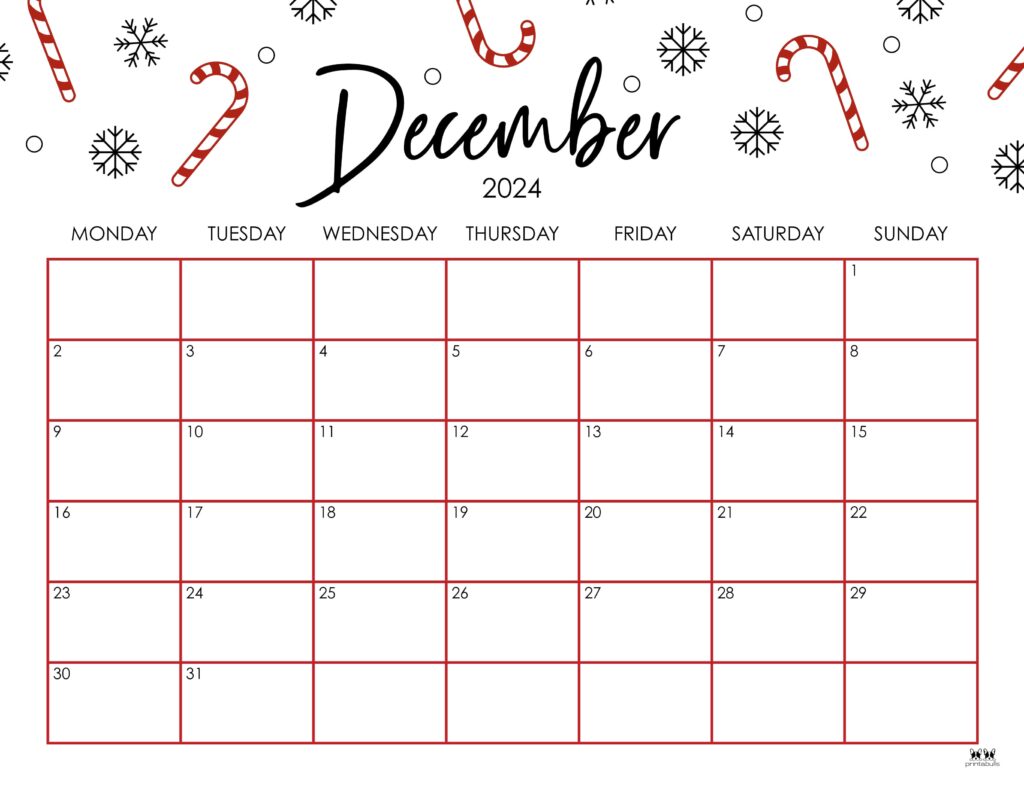 Free Printable Calendar December 2024 Codee Lindie