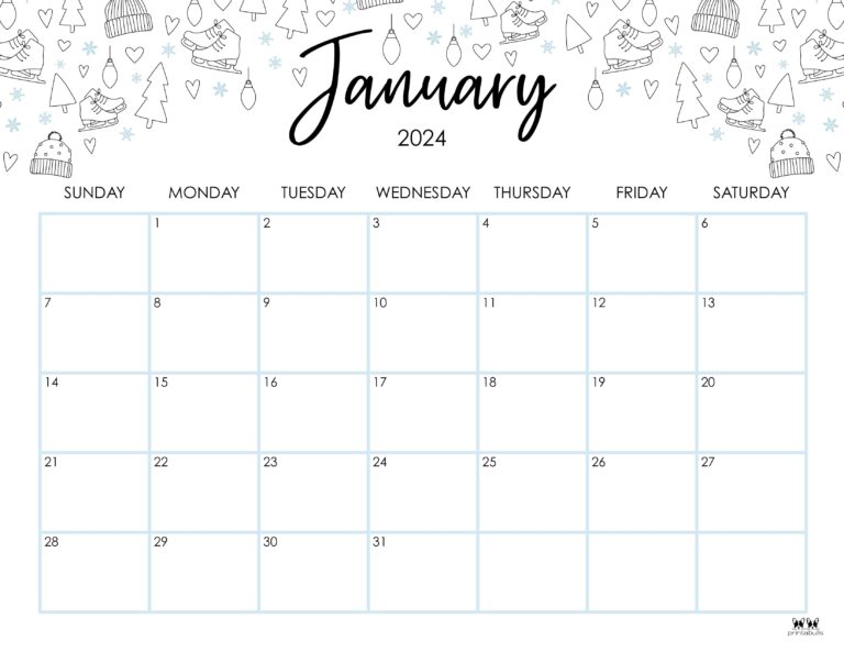 January 2024 Calendars 50 FREE Printables PrintaBulk