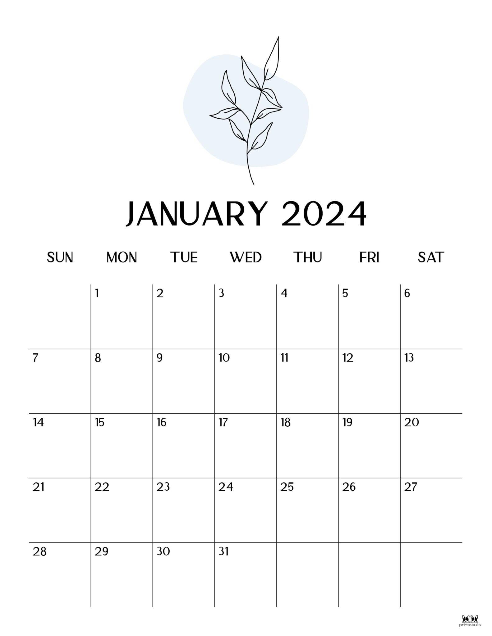January 2024 Calendars 50 FREE Printables Printabulls