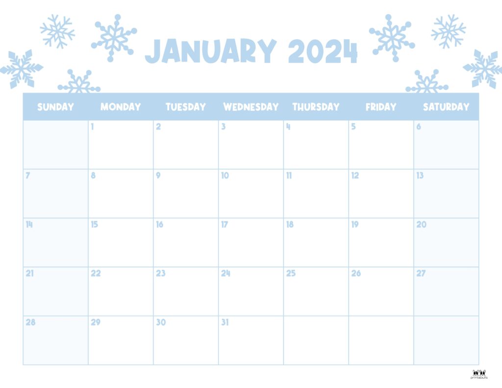 Printable January 2024 Calendar Templates with Holidays