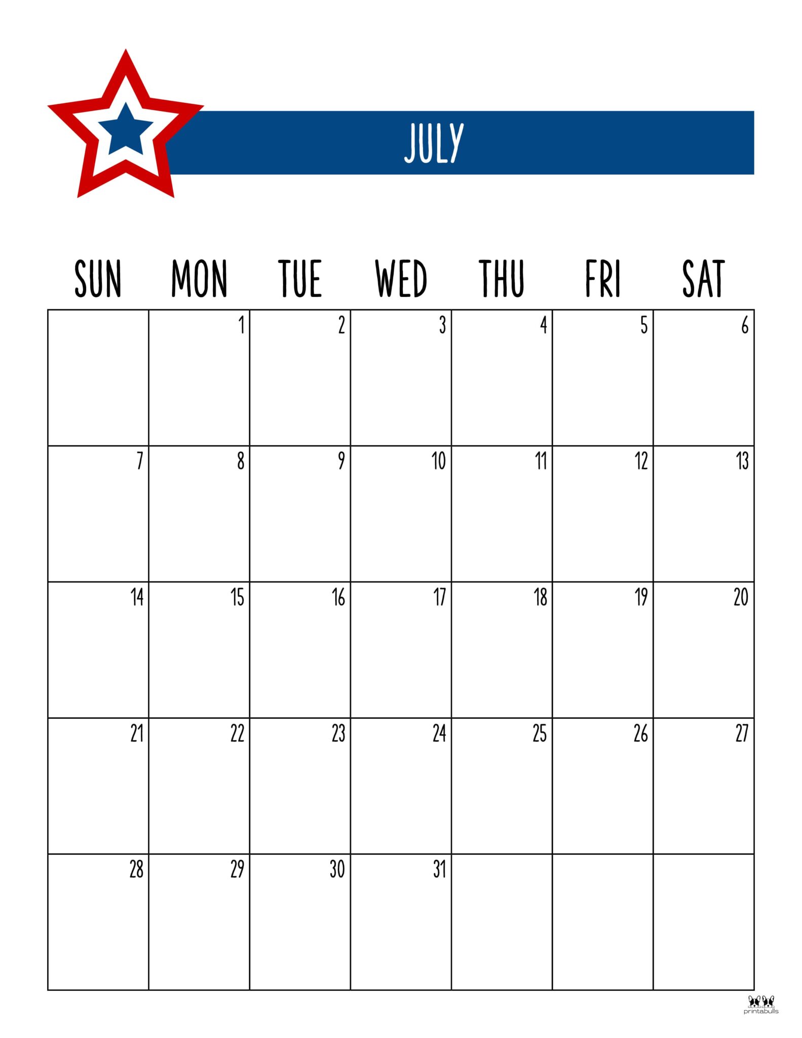 July 2024 Calendars 50 FREE Printables Printabulls