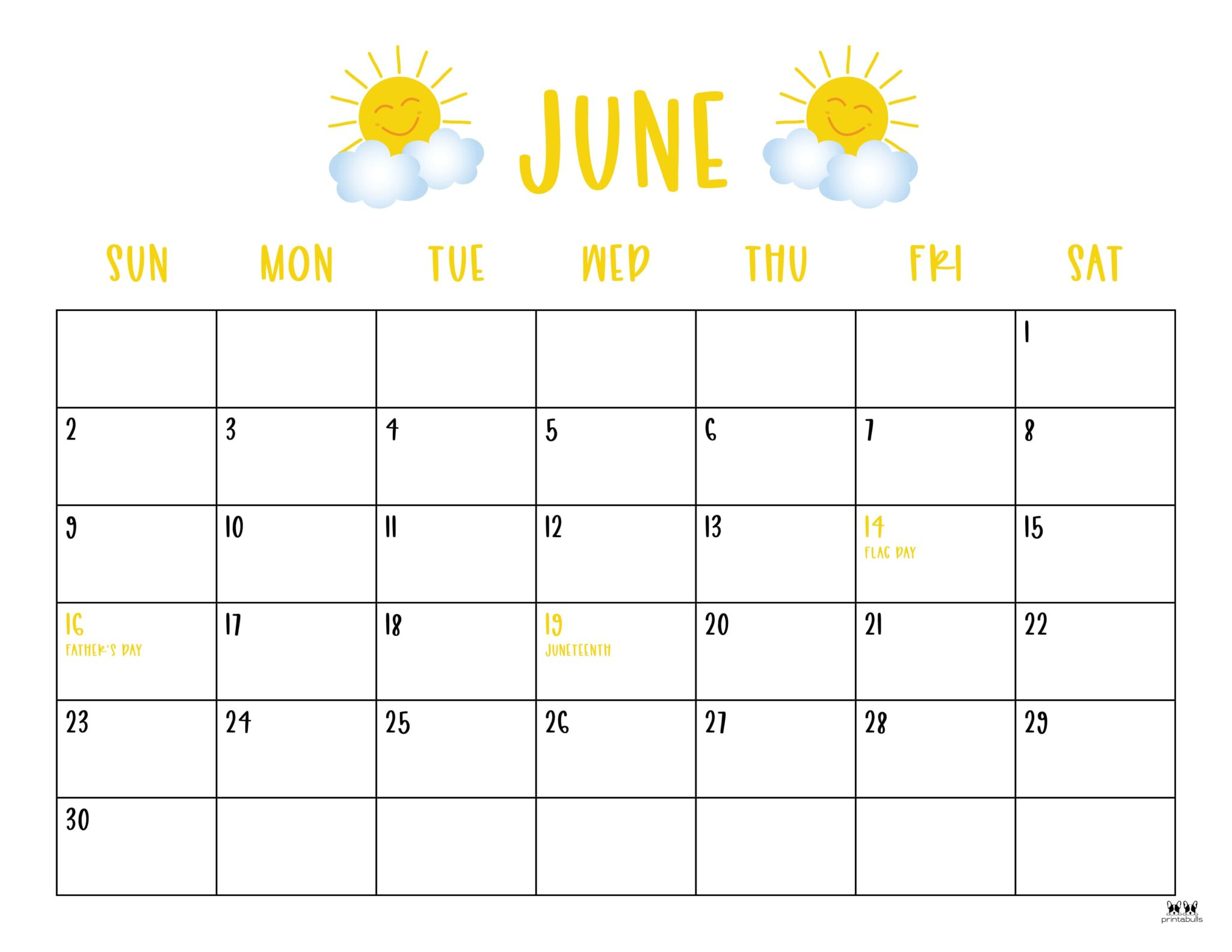 June 2024 Calendars 50 FREE Printables Printabulls