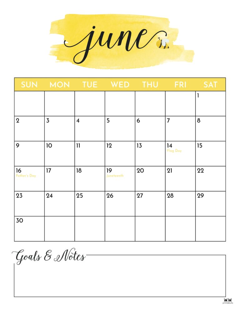 June 2024 Calendars 50 FREE Printables Printabulls