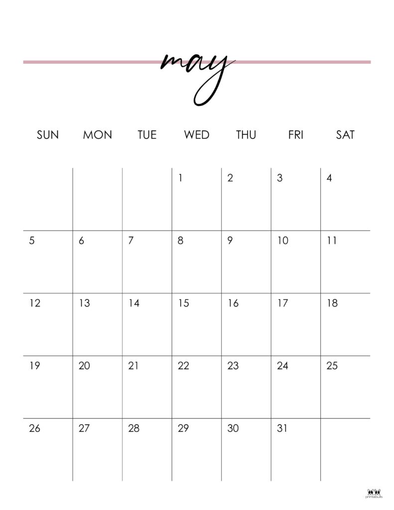 Blank May 2024 Calendar Printable PDF Templates With, 54 OFF