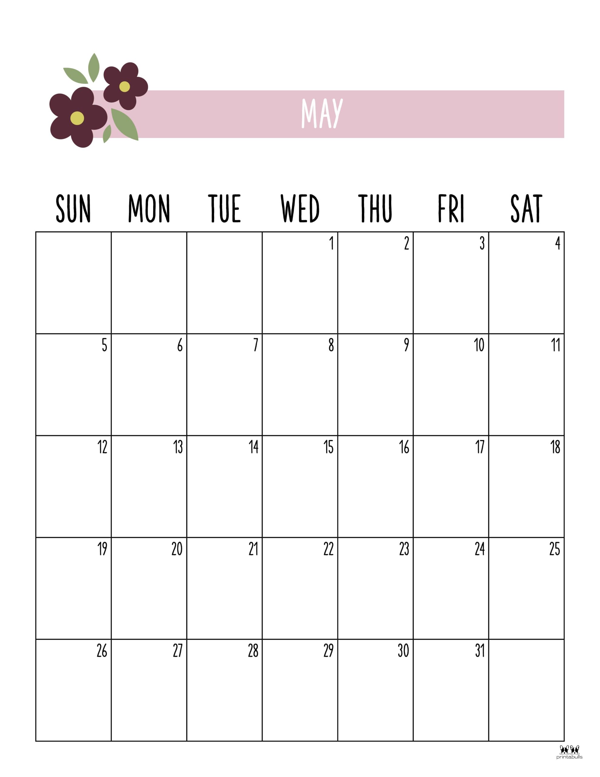 May 2024 Calendars 50 FREE Printables Printabulls