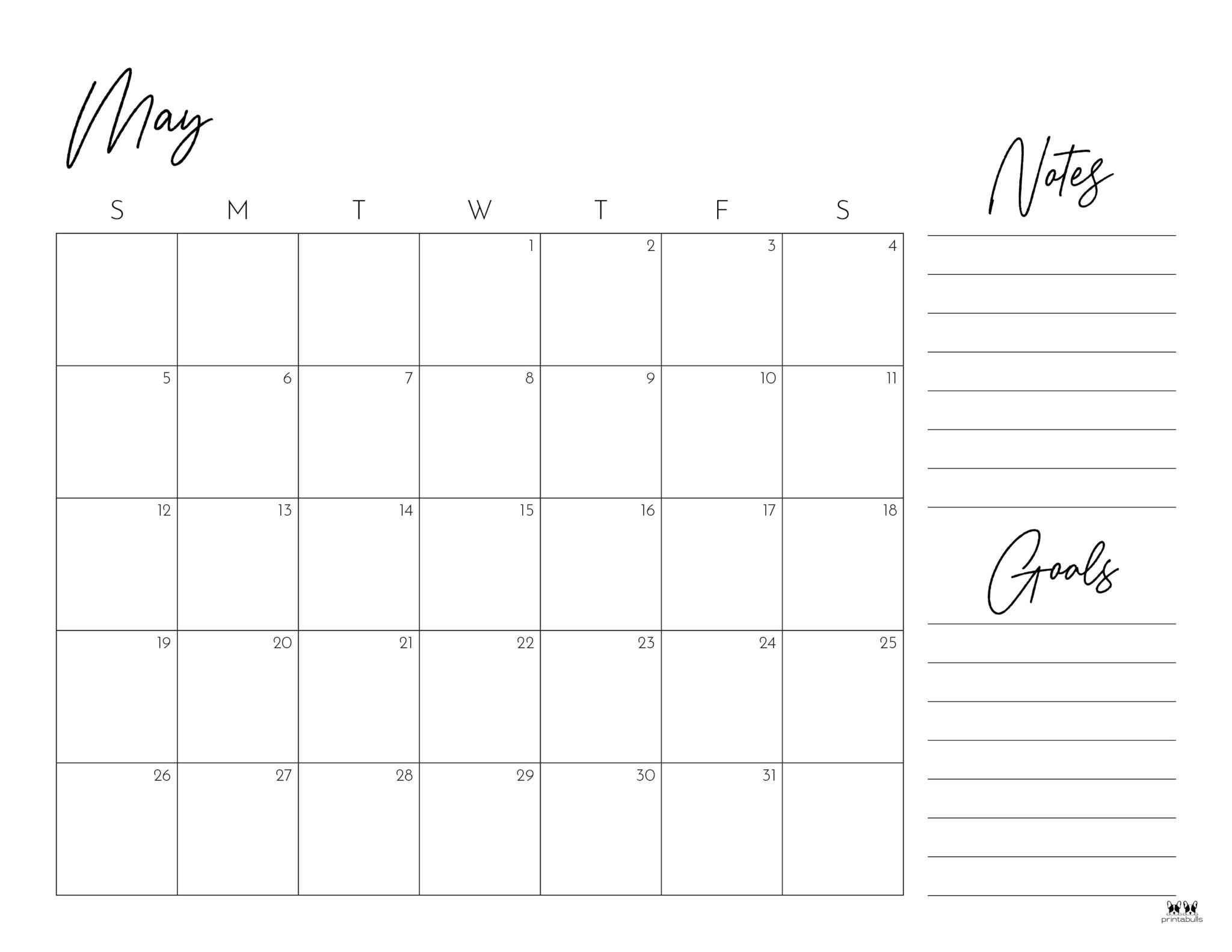 May 2024 Calendars 50 FREE Printables Printabulls