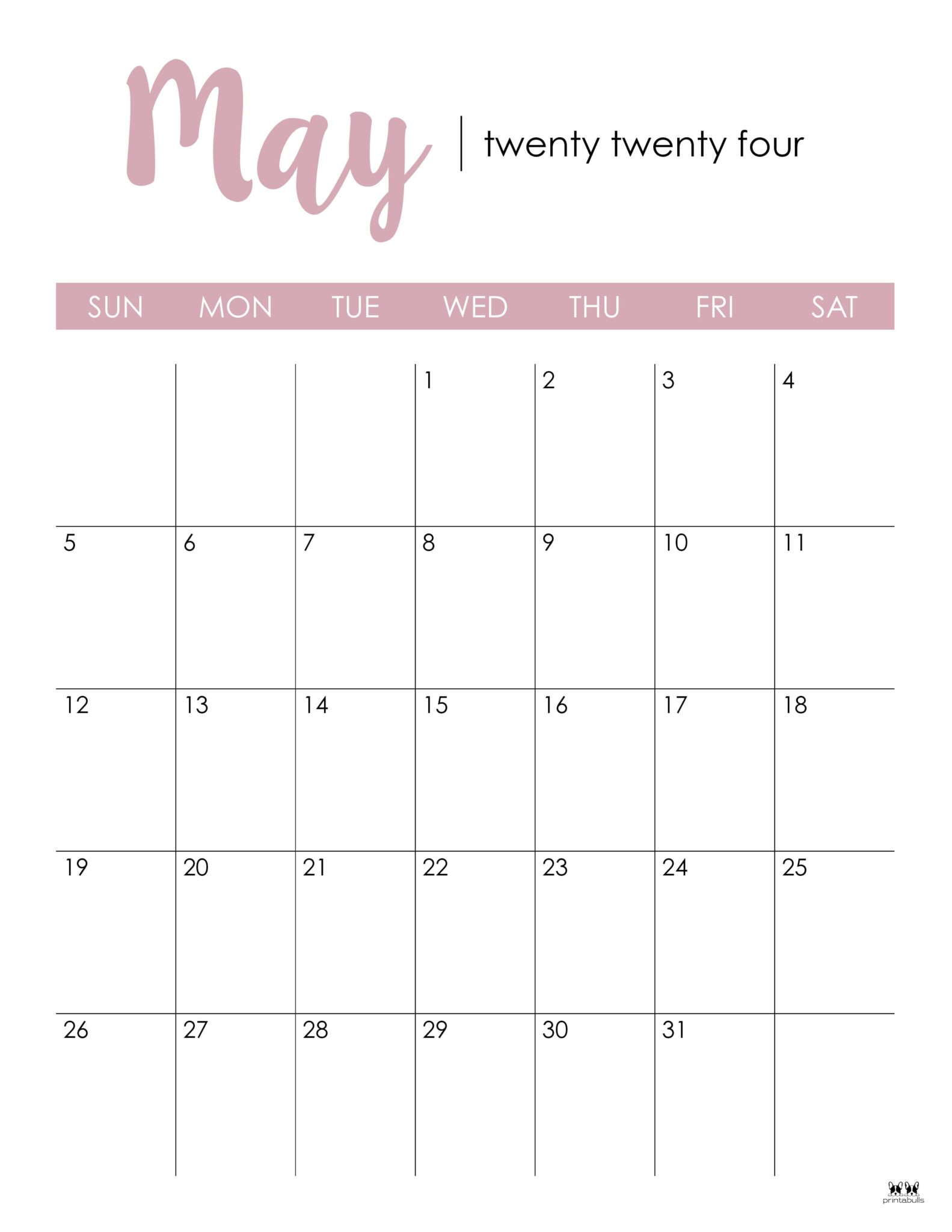 May 2025 Calendars 50 FREE Printables Printabulls