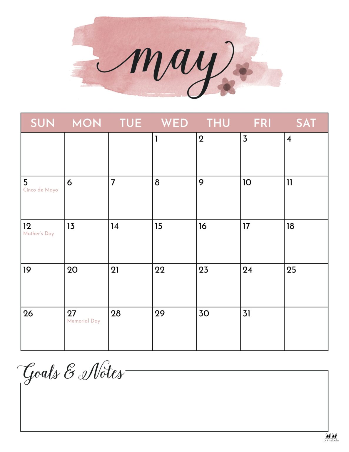 May 2024 Calendars 50 FREE Printables Printabulls