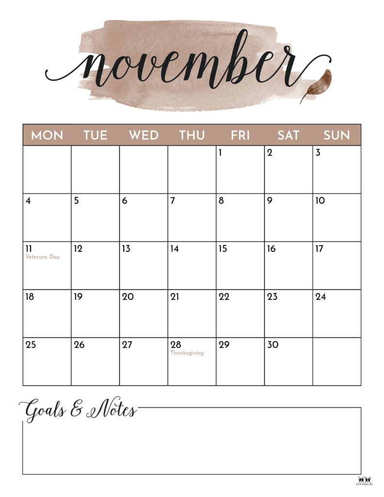 November 2024 Calendars (52 Free Printable PDFs)