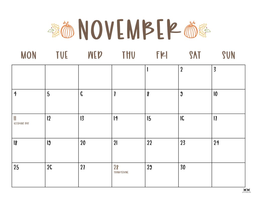 November 2024 Calendars (52 Free Printable PDFs)